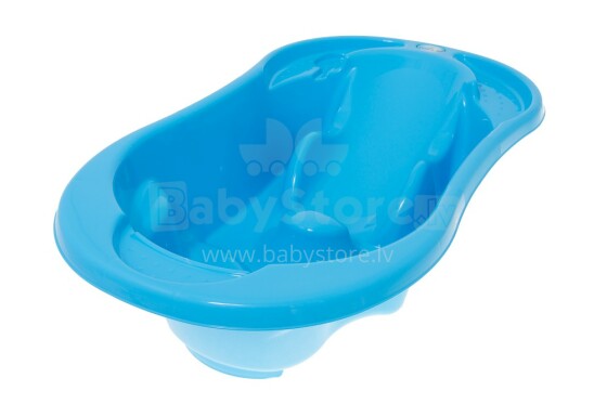 TegaBaby Bath Comfort 2in1 Art.TG-011-126 blue Aнатoмичecкая детская ванночка со сливом и термометром