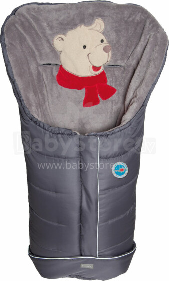 Fillikid Art.6650-41 Bear Pongee grey Baby Sleeping Bag Bērnu Ziemas Siltais Guļammaiss 100х50