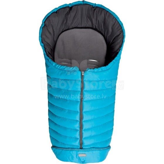 Fillikid Art.8406-67 Ohajas šviesiai mėlyna / pilka žieminė miegmaišis vežimėliams su nugaros atlošu 100 x 50 cm