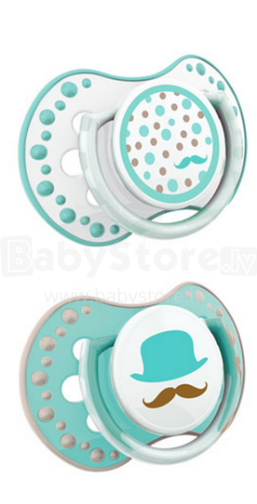 Lovi Retro Baby Art. 22/803 Силиконовые пустышки с колечком 0-3м (2 шт.)
