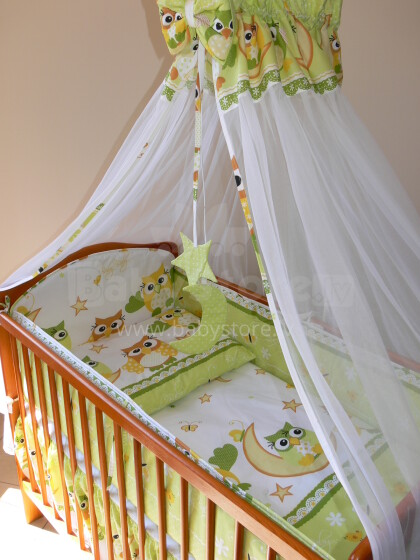 MimiNu Baby Owl Green Комплект детского постельного белья из 2х частей 100x135 cm