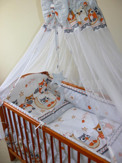 MimiNu Baby Owl Grey Комплект детского постельного белья из 2х частей 100x135 cm