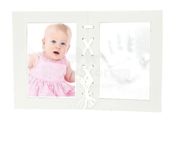 Menas kūdikiui Art.72003 Rankų ir kojų atspaudas Baltas dviejų dalių rėmas su atspaudais