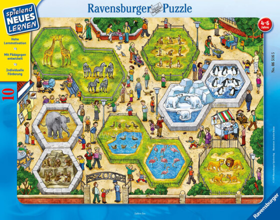 „Ravensburger Puzzle 06516“ 10 vnt. Zoologijos sodas