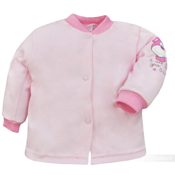 „Bobas Tosiek Art.103“ rožiniai marškinėliai „Beanie“ su spaudėmis iš 100% medvilnės (56-86)