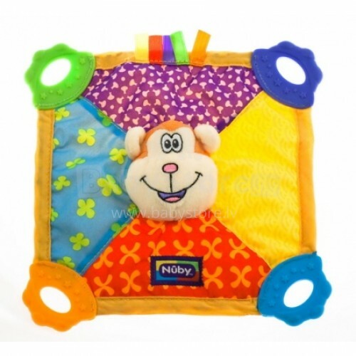 Nuby Teether Blanket Monkey Art.6568 Мягкая игрушка Обнимашка с прорезывателем, 0+