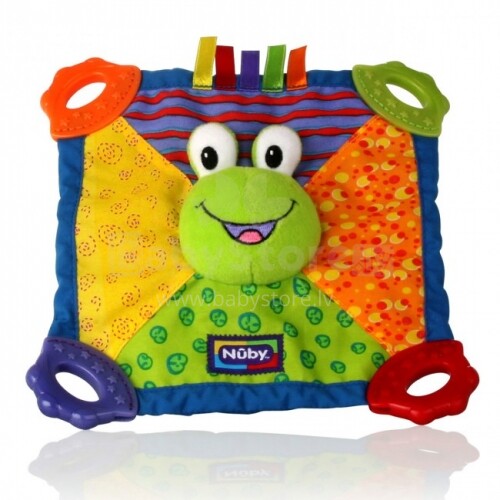 Nuby Teether Blanket Frog Art.6568 Мягкая игрушка Обнимашка с прорезывателем, 0+