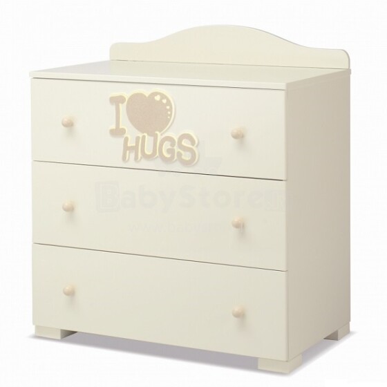 „Erbesi I Love Hugs Ivory“ vaikų komoda