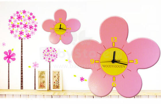 WoodyGoody Art. 71006 Sienas pulksteni 'Puķe'