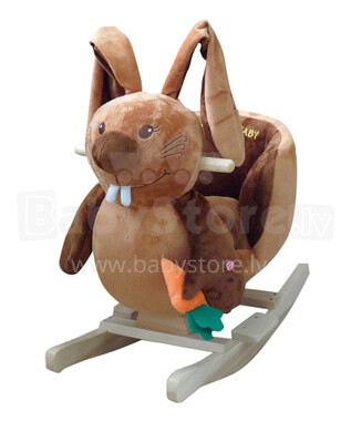 Babygo'15 Rabbit Rocker Plush Animal Bērnu Koka Šūpoles -  ar mūziku