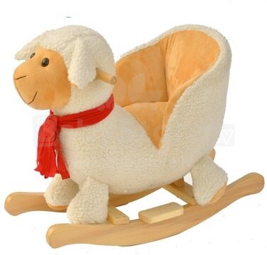 Babygo Sheep Rocker Plush Animal Art.73810 Bērnu Koka Šūpoles -  ar mūziku