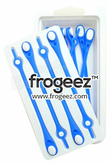„Frogeez ™“ nėriniai (mėlynos ir baltos spalvos) batų silikoninės virvelės - segtukai 14 vnt.
