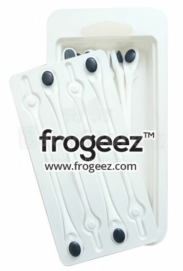 Frogeez™ Laces (white&black) Apavu silikona auklas - klipši 14 gab.