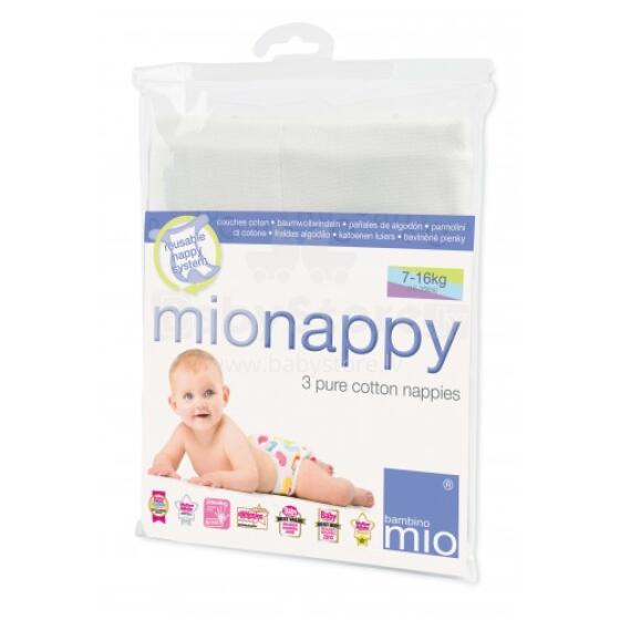 Bambino Mio Nappy kokvilnas autiņi,  (3 autiņi)