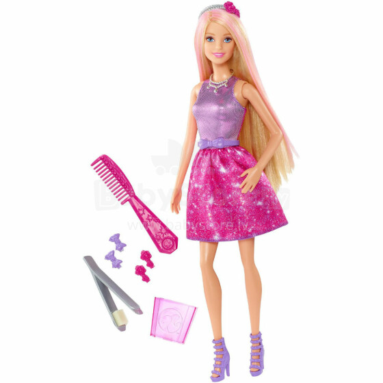 „Mattel Barbie“ minkštųjų plaukų lėlių menas. CFN47 lėlė Barbė spalvotais plaukais