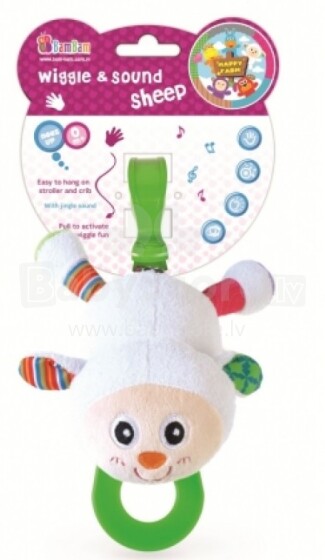 Bam Bam Wiggie&Sound  разноцветная музыкальная игрушка с клипсой   Овечка
