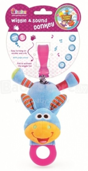 Bam Bam Wiggle&Sound Art.321955 разноцветная музыкальная игрушка с клипсой Ослик