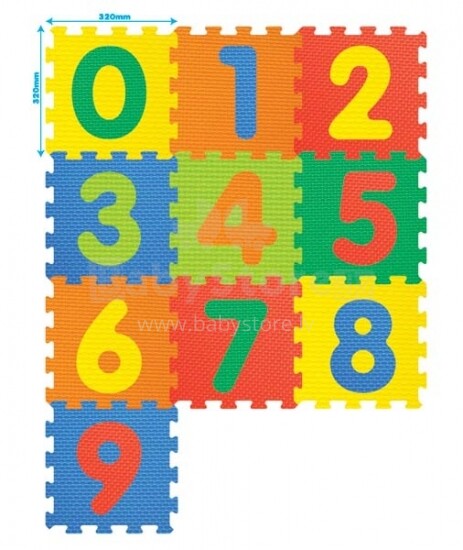 SunTaToys Floor Puzzle Art.1001  Bērnu daudzfunkcionālais grīdas paklājs puzle cipari no 10 elementiem