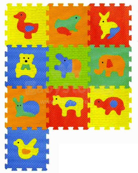 SunTaToys Floor Puzzle Art.ST1021 Многофункциональный напольный пазл-коврик Животные из 10 элементов