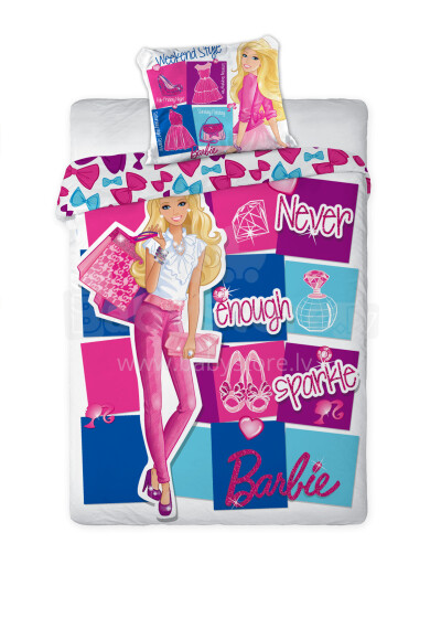 Faro Tekstylia Disney Bedding Barbie Хлопковое постельное белье  160x200см