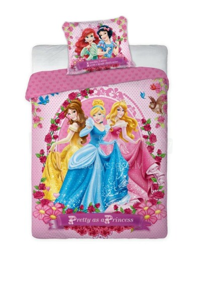 Faro Tekstylia Disney Bedding Princesses Kokvilnas gūltas veļas komplekts 160x200