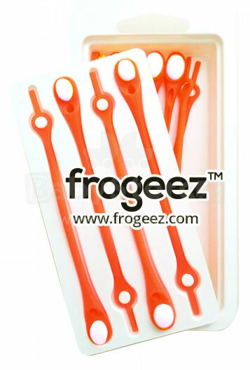 „Frogeez ™“ nėriniai (oranžiniai ir balti) batų silikoninės virvelės - segtukai 14 vnt.
