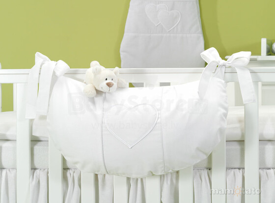 Mamo Tato Heart Col. White Кармашек для игрушек на кроватку (60x30 см)