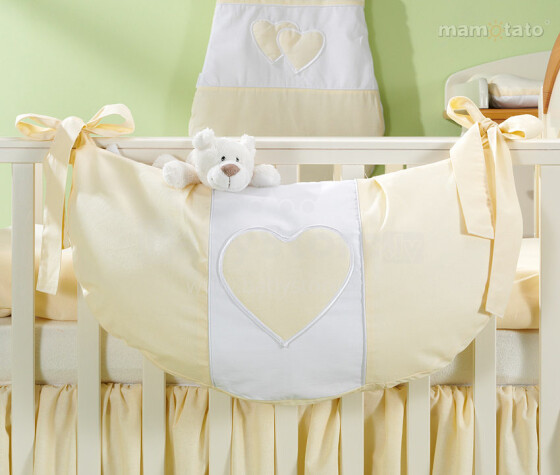 Mamo Tato Heart Col. Yellow Кармашек для игрушек на кроватку (60x30 см)