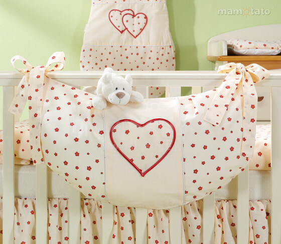 Mamo Tato Heart Col. Ecru Кармашек для игрушек на кроватку (60x30 см)