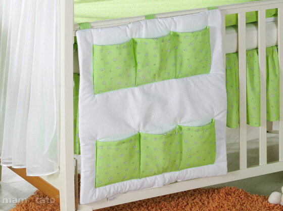 Mamo Tato Heart Col. Green Print Кармашек для мелочей на кроватку (60x60 см)