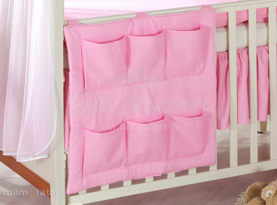 Mamo Tato Heart Col. Pink Кармашек для мелочей на кроватку (60x60 см)