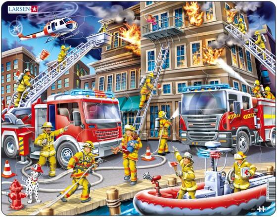 Larsen Art.US21 Puzzle Firefighters Puzle Ugunsdzēsēji 45 gab.