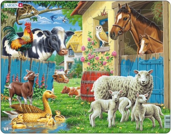 Larsen Art.FH23 Farm Animals Puzzle Пазл Домашние животные 23 шт.