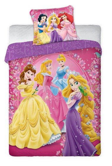 Kapri Disney Bedding Princesses Kokvilnas gūltas veļas komplekts 160x200