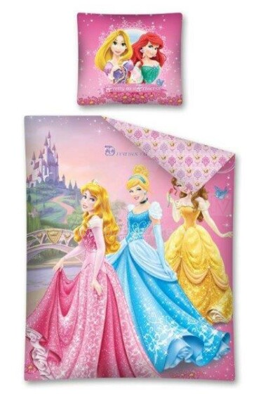 Kapri Disney Bedding Princesses Kokvilnas gūltas veļas komplekts 160x200