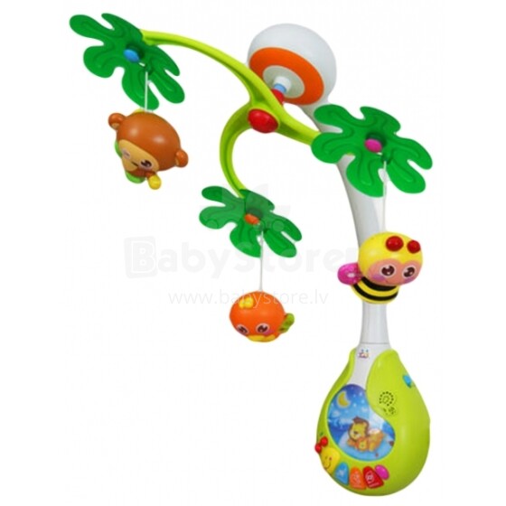 BabyMix Art. 01917400 Muzikālais daudzfunkcionālais karuselis ar plastmasas mantiņām