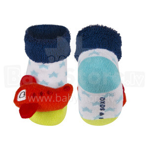 Soxo Art.39575 Детские фротэ носочки 3D с погремушкой 0-12м.