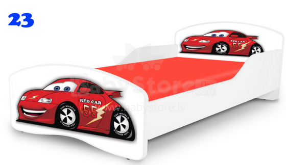 Nobi Cars Bērnu stilīga gulta ar matraci 144x74 cm