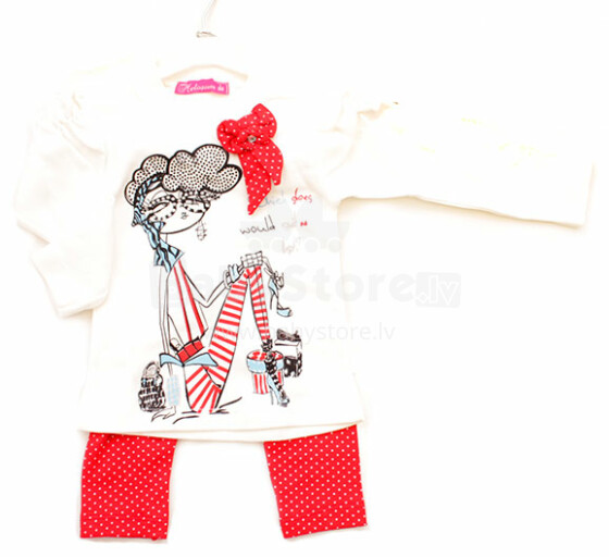„BebeKids Art.8825“ stilingo rinkinio vaikiški marškinėliai + antblauzdžiai raudoni