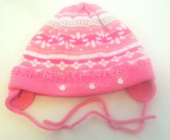Lenne'15 - Dalia 15242-127 Knitted cap Вязанная детская хлопковая шапка для девочек на завязочках