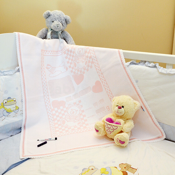 Pembe Mavi Memory Blanket Pink Памятное покрывало/ одеялко + маркер для девочек