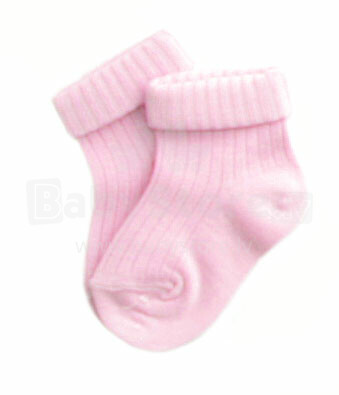 Weri Spezias Art.2015 Rožinės vaikiškos medvilninės kojinės su atvartu