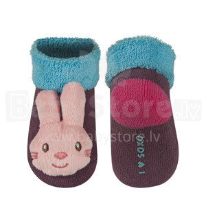Soxo Art.31852  Детские фротэ носочки с погремушкой 0-12м.
