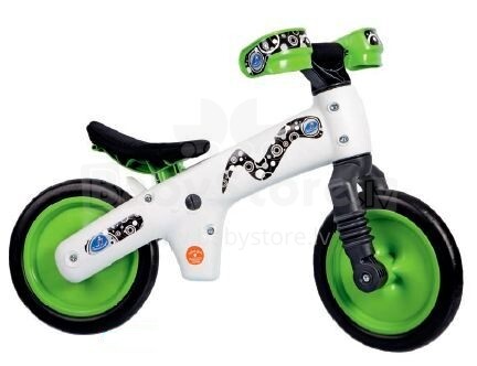 Bellelli B-Bip- Bērnu skriešanas un balansēšanas velosipēds no plastmasas bez pedāļiem Green
