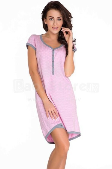 Dobranocka  Art.5038 Pastel Violet  Хлопковая ночная рубашка для беременных/кормления (L)