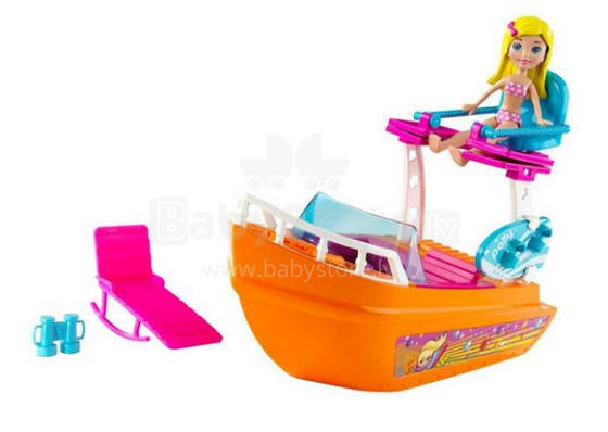 „Mattel Polly“ kišeninė valtis su „Polly Doll Art“. X1483 Lėlė, valtis ir aksesuarai