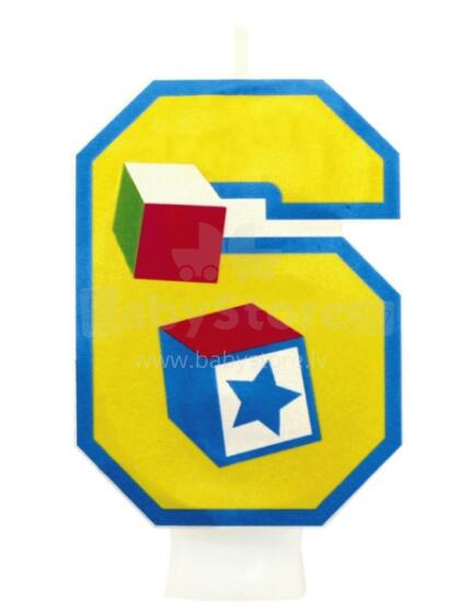 Amscan Art.551756 Tortes svecīte Cipars 6
