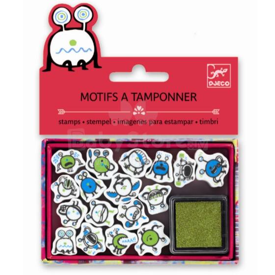 Djeco Small stamps - Emoticons Art. DJ09788 Штампики с чернилами 