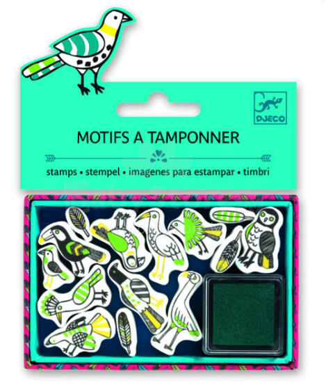 Djeco Small Stamps - Feathers Art. DJ09791 Штампики с чернилами 