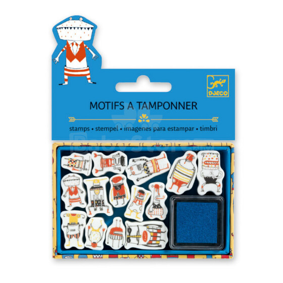 Djeco Small Stamps - Little Monsters Art. DJ09792 Zīmogi ar tintēm